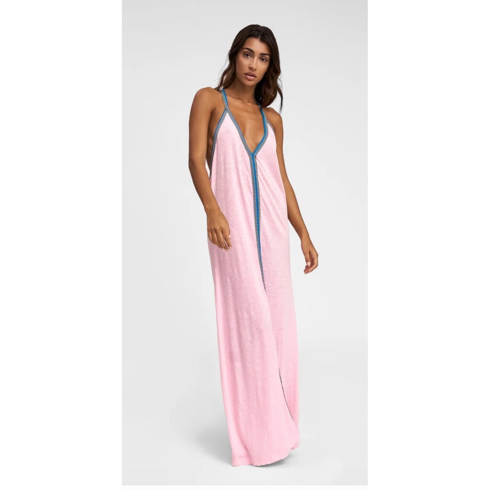 PITUSA Dress Women One Size Petite Maxi Sundress Coverup Vacation Pima Cotton